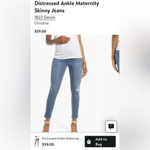 Distressed Ankle Maternity Skinny Jean